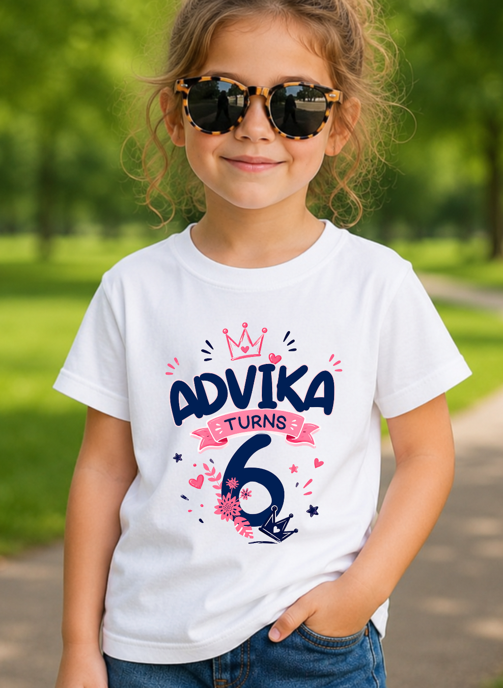 Kid Turns Age Customized Name Birthday Tshirt