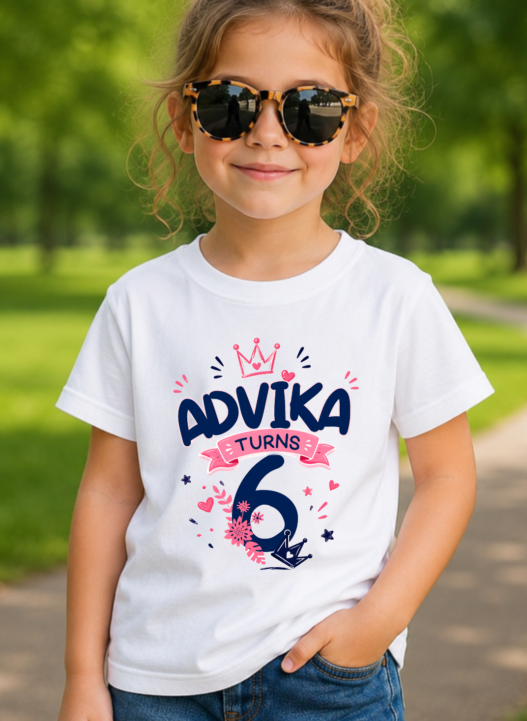 Kid Turns Age Customized Name Birthday Tshirt