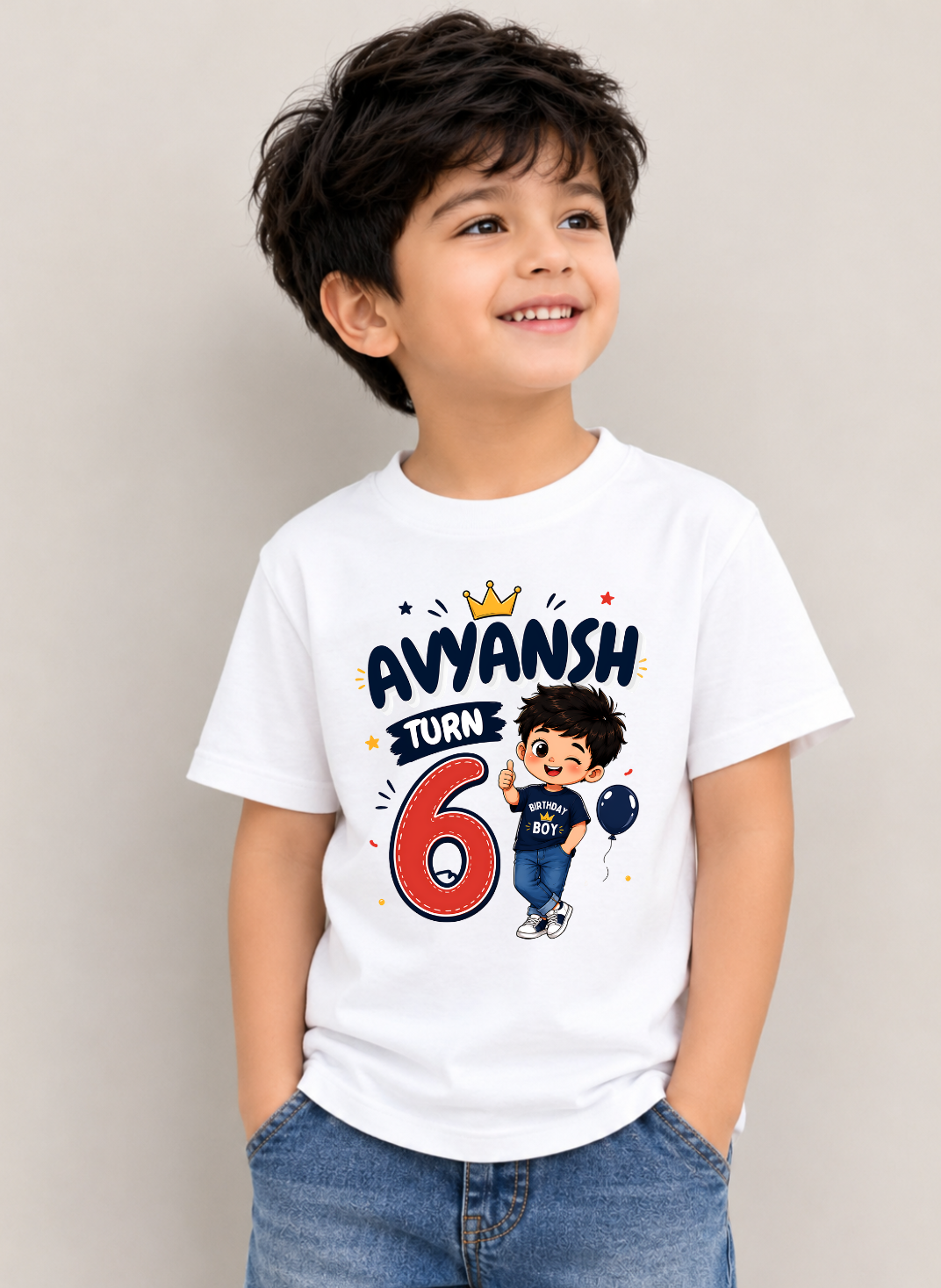 Kid Turns Age Customized Name Birthday Tshirt V2