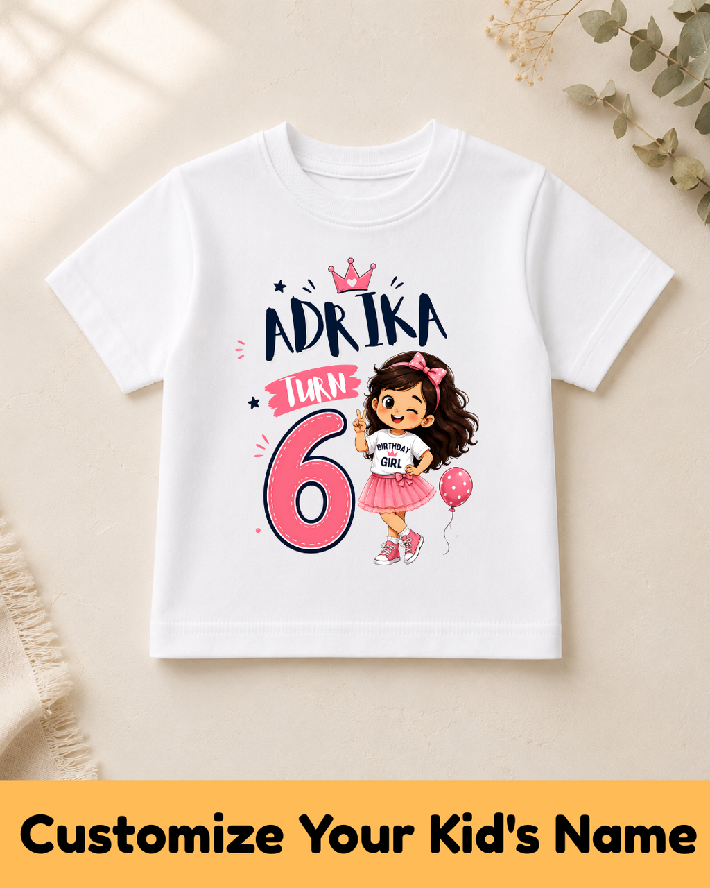 Kid Turns Age Customized Name Birthday Tshirt V2