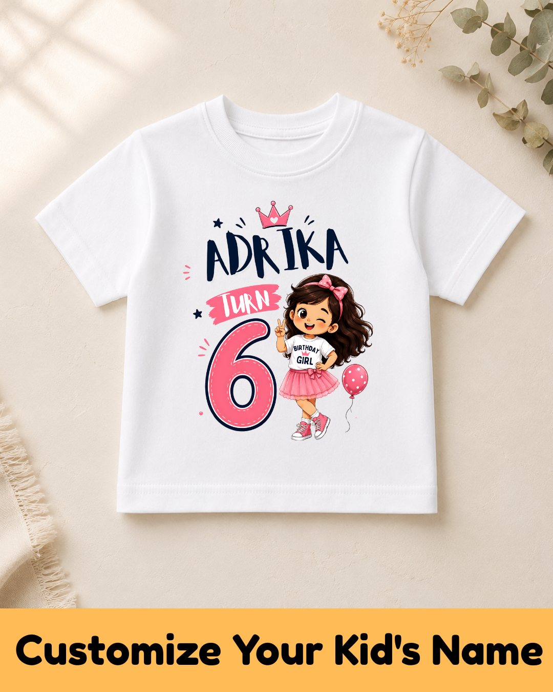 Kid Turns Age Customized Name Birthday Tshirt V2