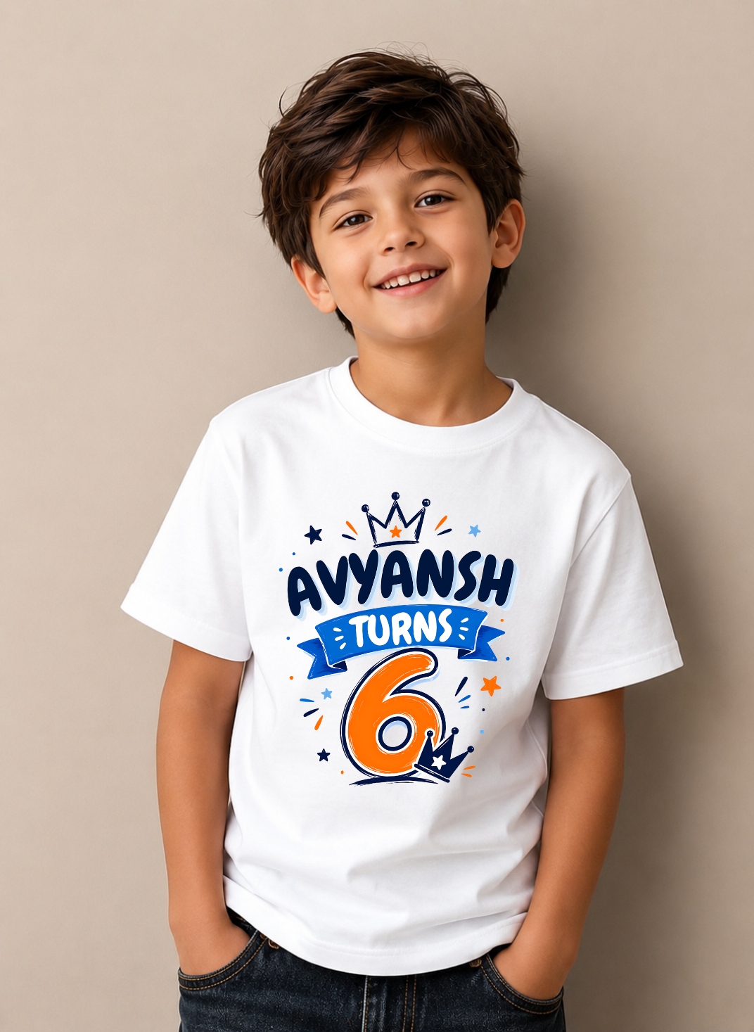 Kid Turns Age Customized Name Birthday Tshirt