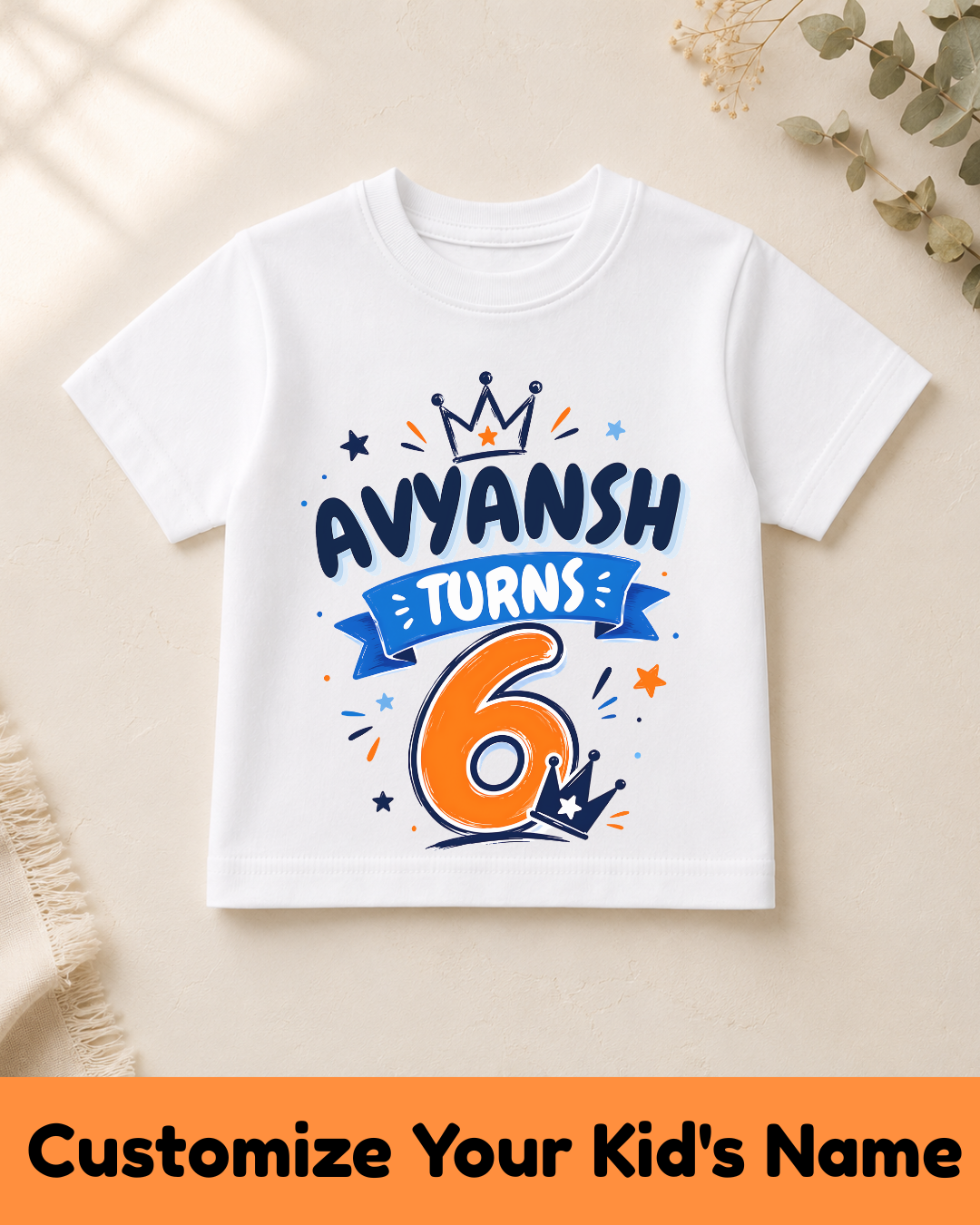 Kid Turns Age Customized Name Birthday Tshirt