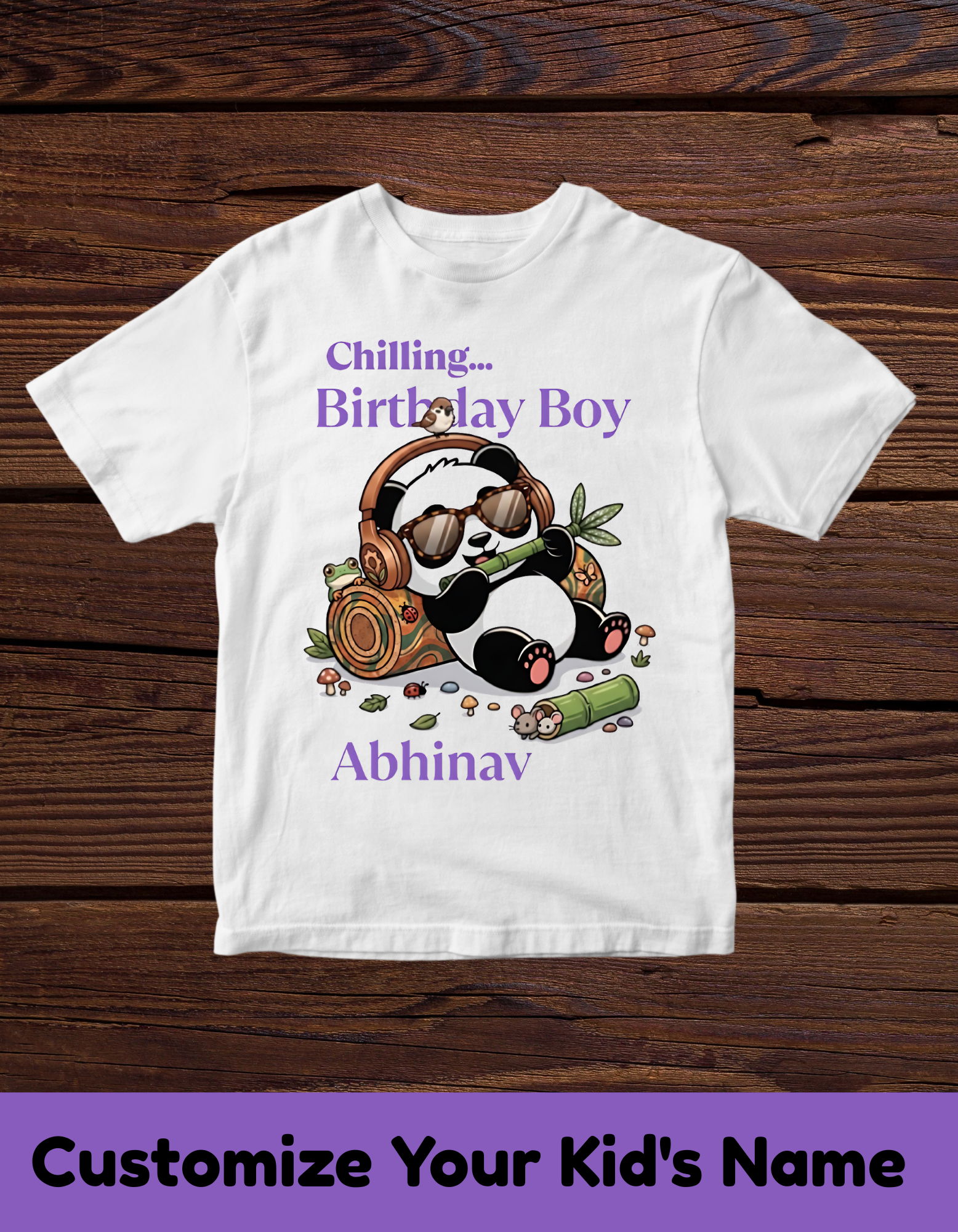 Chilling Panda Customized Birthday Tshirt