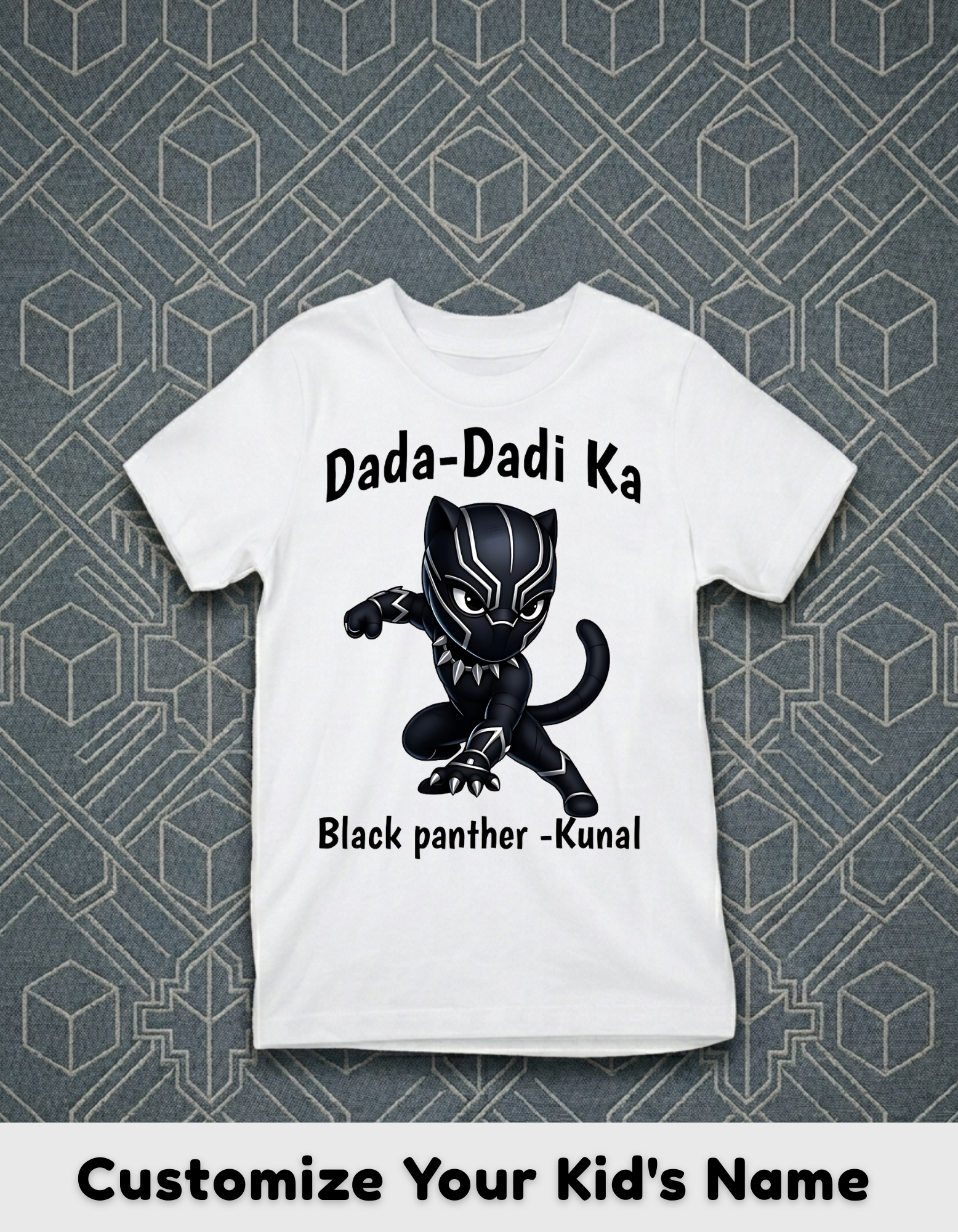 Black Panther Customized Dada Dadi Tshirt