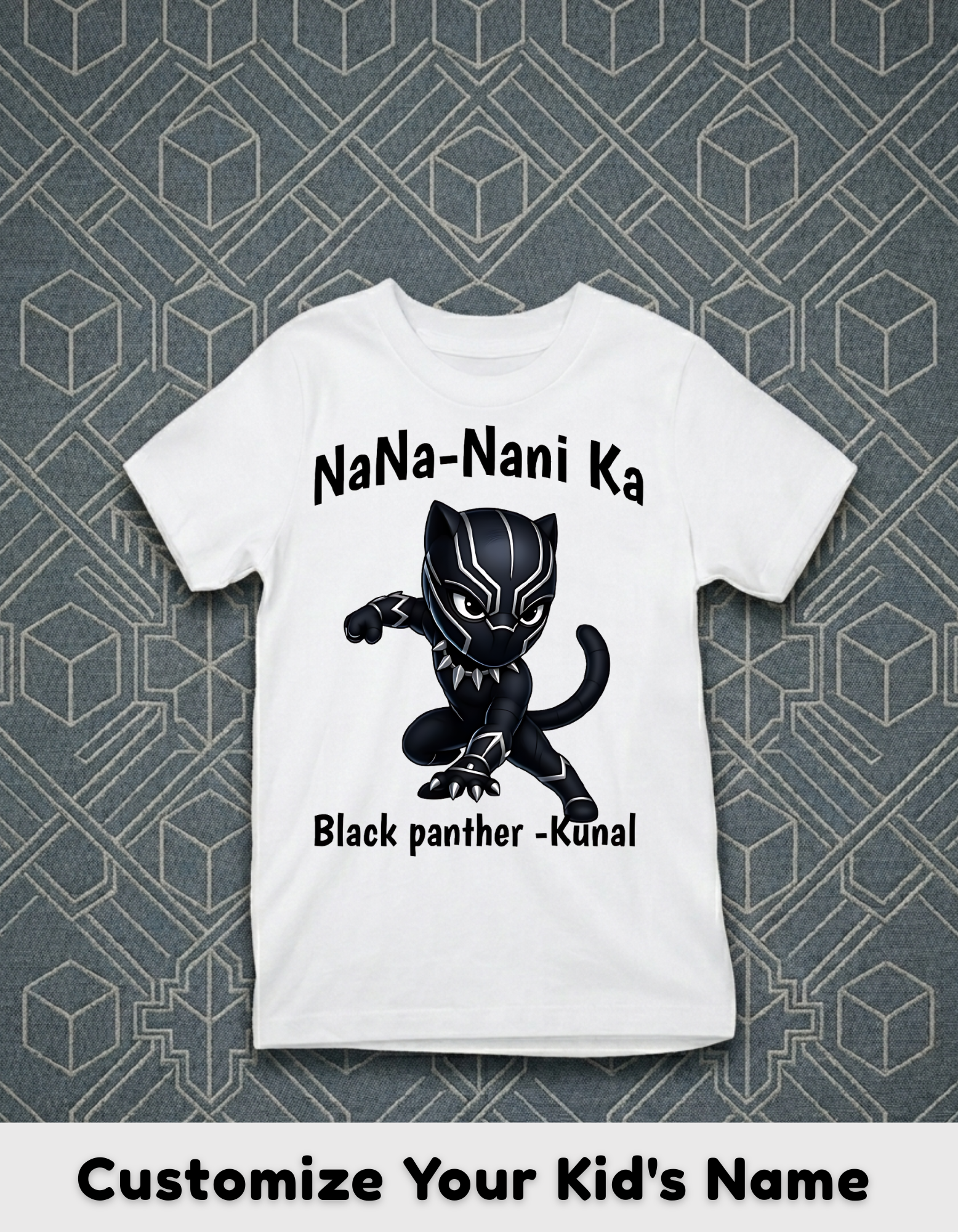 Black Panther Customized Nana Nani Tshirt