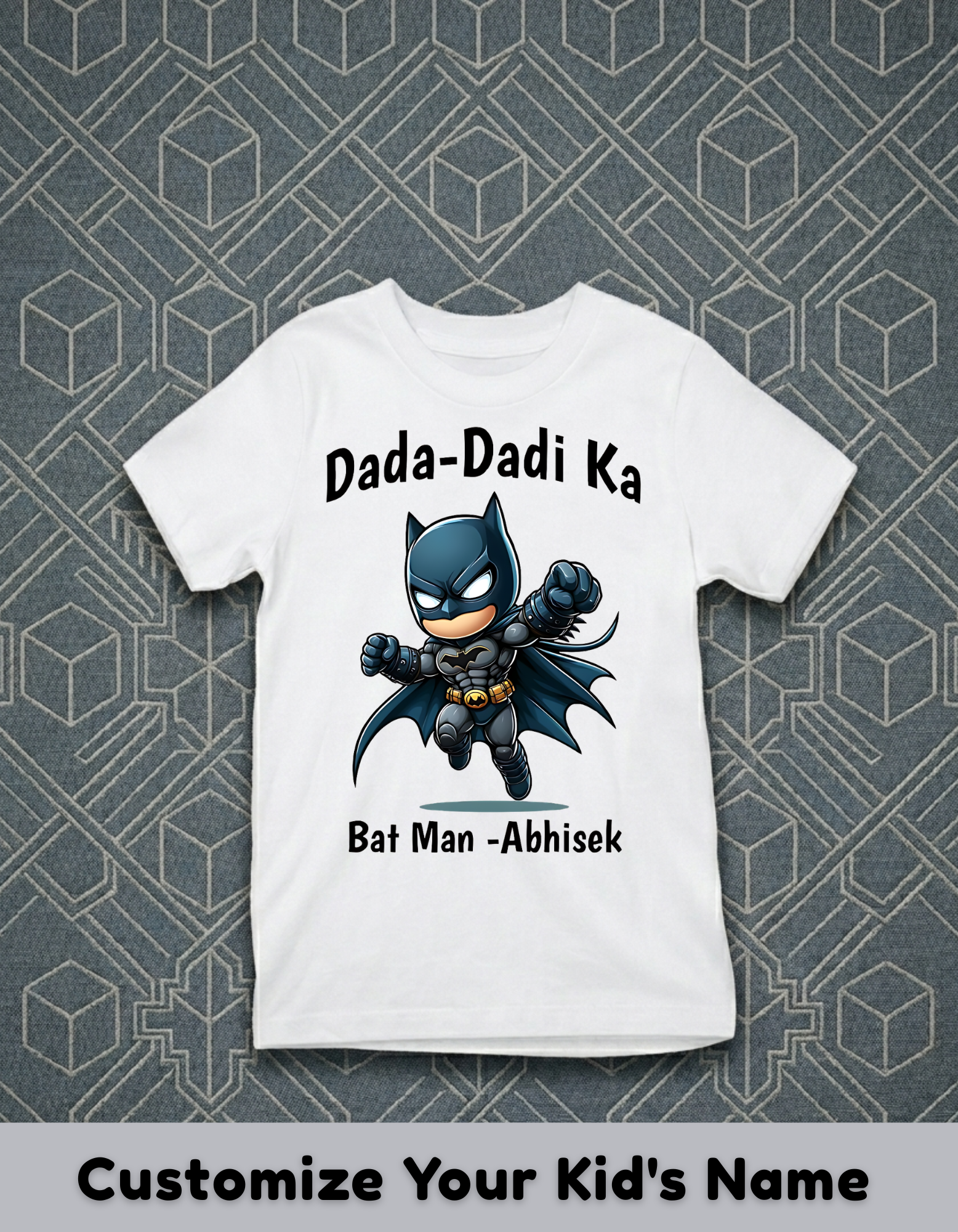 Bat Man Customized Dada Dadi Tshirt
